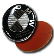 Наклейка БМВ карбон (66 мм), на двустороннем скотче EM.BMW.66.Carbon