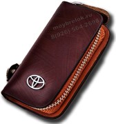Ключница Тойота коричневая на молнии CAS.IN.toyota.brw
