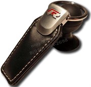 Брелок Фольксваген R для ключей кожаный (q-type), выпуклая эмблема K.Qt.vw.R.red