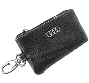 Ключница Ауди черная, орнамент на молнии CAS.cluch.audi.bk