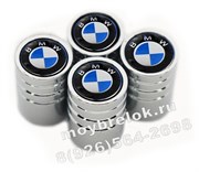 Колпачки на ниппель БМВ (син.фон, цилиндр) комплект 4шт CAP.BMW.Rnd.bu