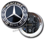 Эмблема Мерседес Benz на капот / 55 мм EM.Mercedes.55.Benz.bk