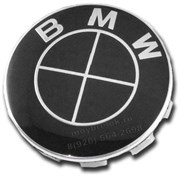 Колпачки в диск БМВ (65/68 мм) черно-черные / (кат.36136783536) WHL.BMW.bk2.ORGN