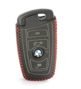 Чехол для смарт ключа БМВ кожаный рестайл (1 ушко), красный CAS.K2.bmw.3k.red