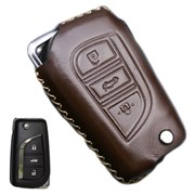 Чехол на выкидной ключ Тойота мягкая натуральная кожа, черный Cas.K3.toyota.drp.bk